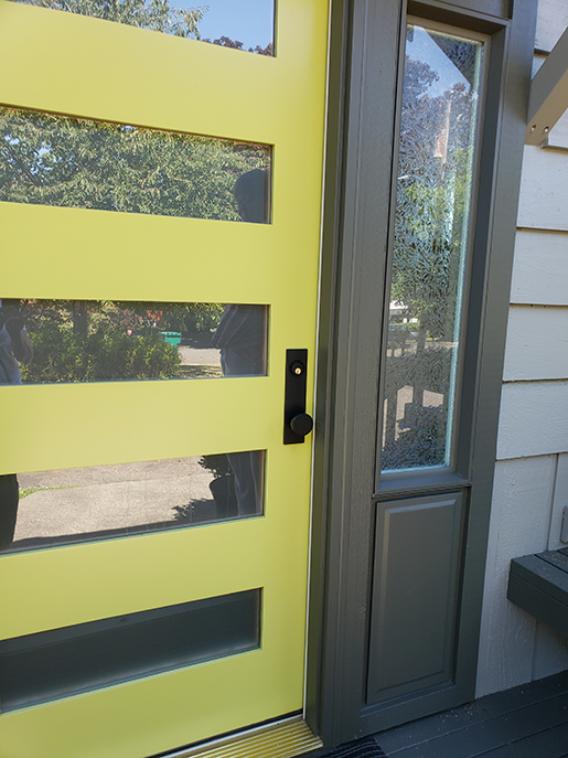 Chartreuse Modern Door Detail